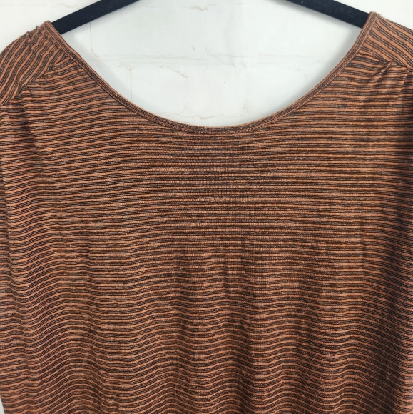 Prana Rust Striped Romper Organic Cotton Hemp Boho Casual Summer Hiking Medium - Picture 5 of 15